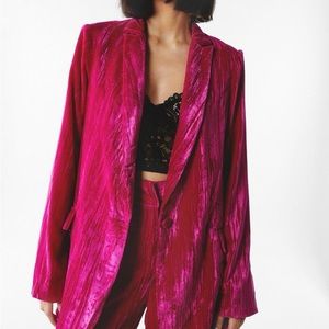 Nasty Gal Crushed Velvet Suit never worn
